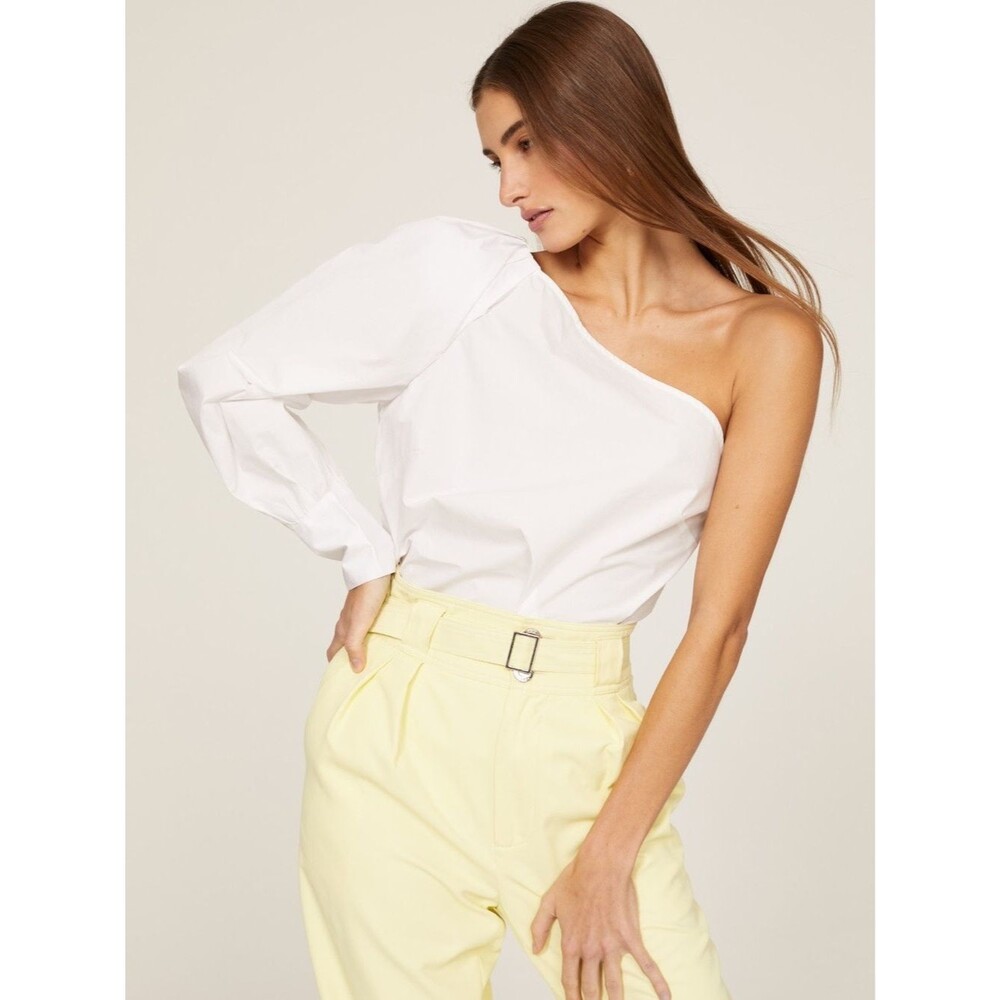 Derek Lam 10 Crosby White One Shoulder Top Size 4